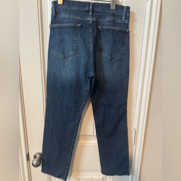 Frame Denim Le High Straight Jeans in Dark Blue - Picture 3 of 4